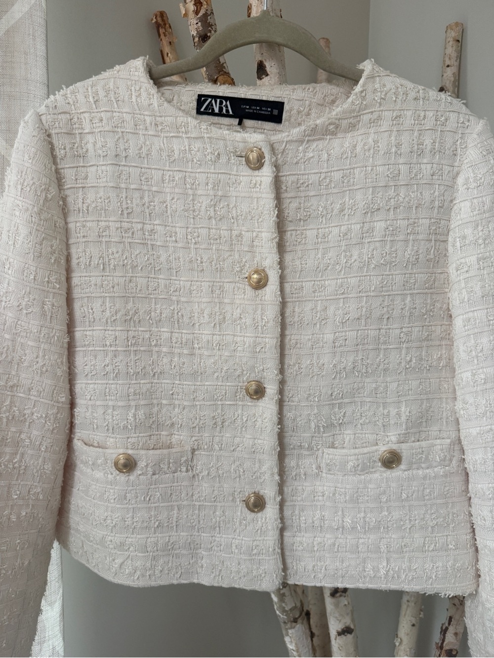Zara Cropped Button Jacket - Picture 3 of 4